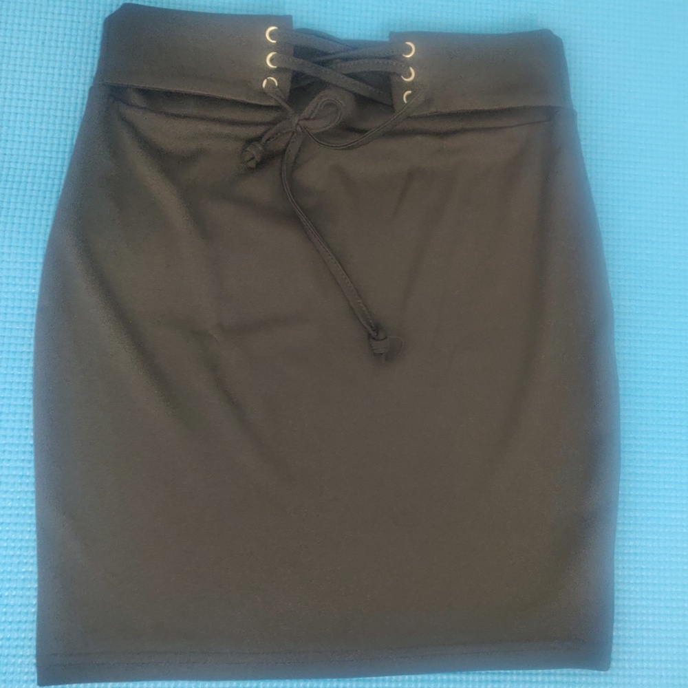 Women's Basic High Waisted Pencil Black Short Skirt